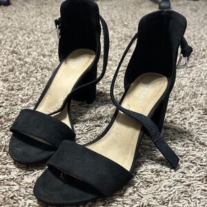Old Navy Black Strap Block Heels
